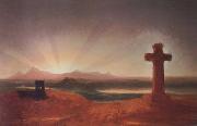 Thomas Cole Unfinished Landscape (The Cross at Sunset) (mk13) oil painting